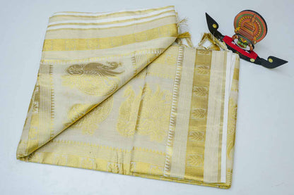 Handloom Saree With Golden Design