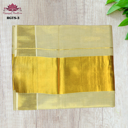 Kerala 3X5 Plain Tissue Saree