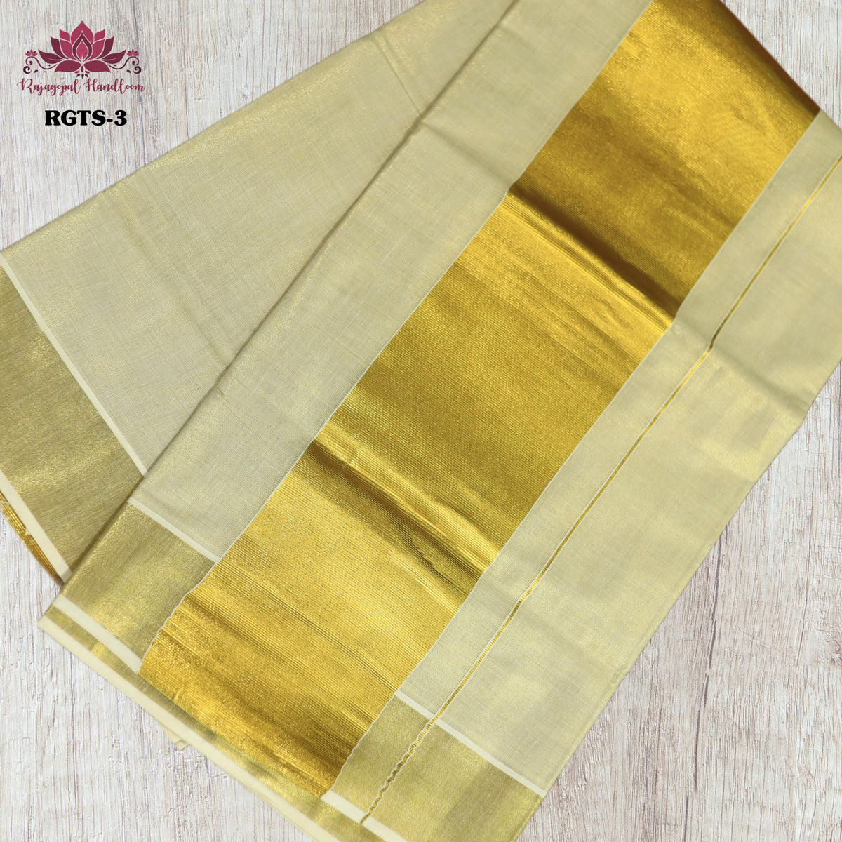Kerala 3X5 Plain Tissue Saree