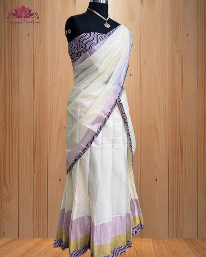 Kerala traditional Dhawani set a perfect blend of elegance and tradition